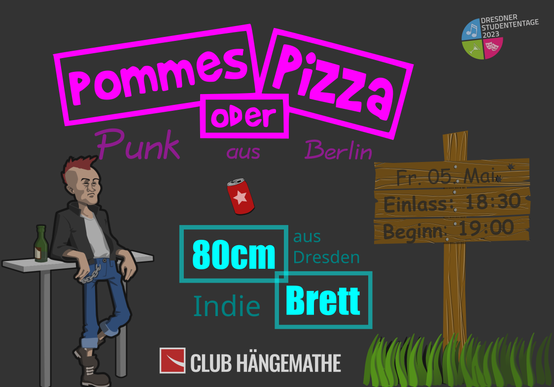 80cm Brett & Pommes oder Pizza - LIVE!